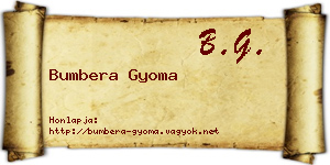 Bumbera Gyoma névjegykártya